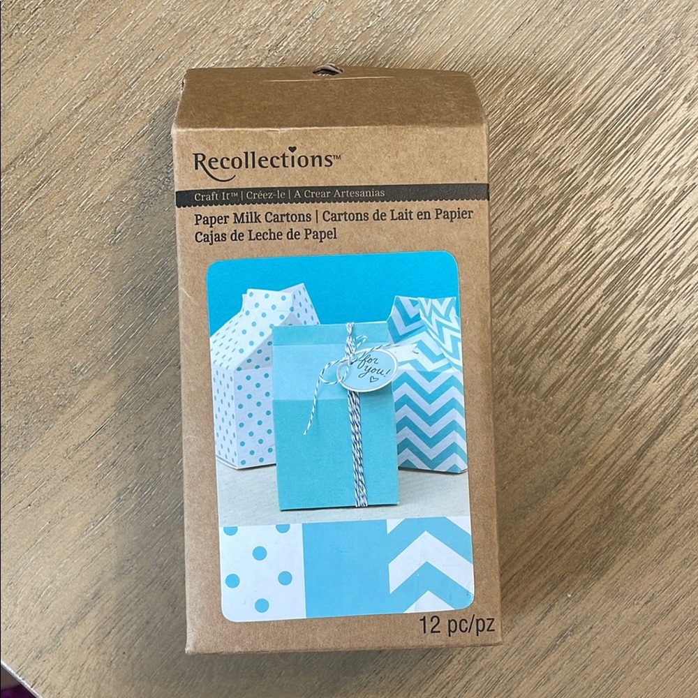 Recollections Blue and White Paper Milk Cartons